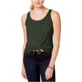 thumbnail image 1 of Rebellious One Womens Tie-Front Tank Top, Green, Large, 1 of 1