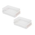 thumbnail image 1 of Oleegame 2PC Produce Storage Butter Dish Butter Dish With Lid For Countertop Rationing Of Butter Cubes Cutting Measuring Lines When Placed In The Refrigerator White, 1 of 9