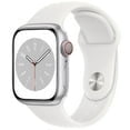 Pre-Owned Apple Watch Series 8 (GPS + Cellular) 45mm Silver Aluminum Case with White Sport Band Fair