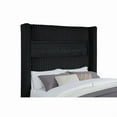 thumbnail image 4 of Velvet Upholstered California King Size Bed with Electric Fireplace, USB Port, Modern Bedroom Bed Frame, Black, 4 of 7