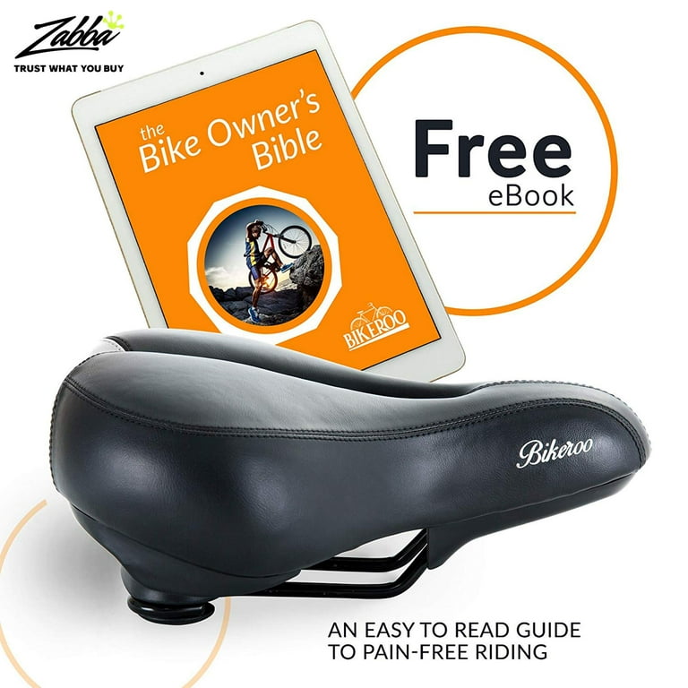 Bikeroo Universal Indoor Outdoor Bike Seat Cushion for Men and Women Wide Padded Comfort Shock Absorbing Springs Mounting Tools Waterproof Rain Cover Walmart