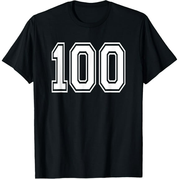 Playful Comfort Tee - Number 100 Numbered Uniform Sport Jersey Team 100th Birthday T-Shirt