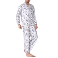 thumbnail image 2 of Sikiie Lavender Flowers Mens Pajama Set, Soft Warm Long Sleeve Sleepwear, Cozy Button-Down Pjs for Men-XX-Large, 2 of 7