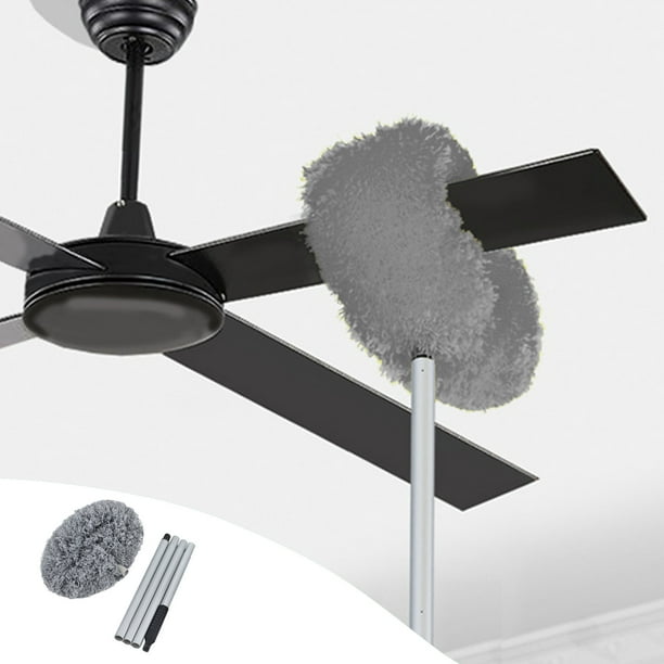 Plumero para ventilador de techo, plumeros para limpieza, plumero de microfibra con extensión de 47 pulgadas, plumero para limpiar ventiladores de techo, techos altos, muebles, techos interiores
