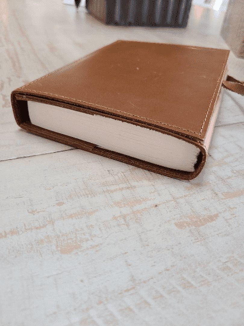 Status Co. Soft Cover Unique Leather Journal - Sketchbook Gift for Writers and Travelers - Leather Bound Diary With Card Holder - Brown