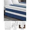 thumbnail image 6 of Navy Blue Grey Stripe California King Size Flat Sheet, Wrinkleproof & Fadeproof Cooling Flat Bed Sheet Only, Farmhouse Minimalist Striped Breathable Soft Bedding Top Sheets 108 x 98 Inches, 6 of 8