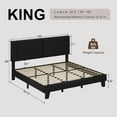 thumbnail image 4 of Honfach King Bed Frame, Velvet Upholstered Platform Bed Frame, Solid Wood Slats & Heavy Duty Feet Support, No Box Spring Needed, Noise-Free, Easy Assembly, Black, 4 of 8