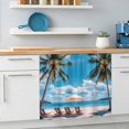 thumbnail image 6 of Summer Beach Coastal Cabinet Curtain 28"Wx35"L,Dustproof Under Sink Skirt with Self Adhesive Tape,Blue Sea Ocean Landscape Hawaii Cabinet Curtain Cover for Bathroom Vanity,Kitchen Sink,Laundry Room, 6 of 9