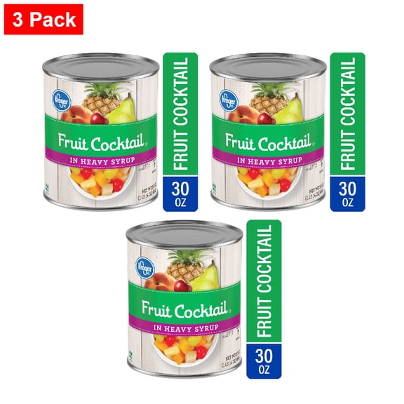 Kroger Canned Fruit Cocktail in Heavy Syrup 30 oz - 3 Pack