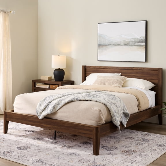 Better Homes & Gardens Ezra Queen Bed, Walnut finish