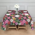 thumbnail image 3 of Pioneer Flower Floral Print Pattern Square Tablecloth,Waterproof Square Table Cover,Wipeable Spillproof Washable Table Cover for Home Kitchen Party Decor 42"X42"(107x107cm), 3 of 6