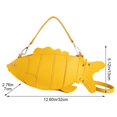 thumbnail image 3 of Hfppkn 3D Fish Shaped PU Leather Crossbody Bag Novelty Mini Shoulder Handbag for Party Daily Use 32x7x13cm Yellow, 3 of 7