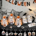 thumbnail image 3 of Serencatcher 72pcs Halloween Party Favors, 24pcs Black Orange Halloween Baby Shower Birthday Party Decorations Include Arcylic Keychains Thank You Gift Tags Organza Bags for Retro Happy Halloween, 3 of 6