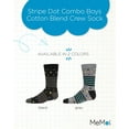 thumbnail image 2 of MeMoi Stripe Dot Combo Cotton Blend Crew Sock - Boys - Male, 7 8, Gray, 2 of 8
