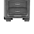 thumbnail image 4 of Contemporary Wooden Nightstand with 2 drawers and LED Lighting, Gray- Saltoro Sherpi, 4 of 5