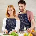 thumbnail image 5 of Math Equations Space Rocket Blue Pattern Apron-Garden Aprons for Women with Pockets-Cotton Linen Waterproof Kitchen Cooking Gardening Aprons Adjustable for Kitchen,Cooking,BBQ and Salon 33x27 Inch, 5 of 7