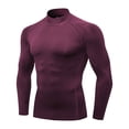 thumbnail image 4 of ZZwxWA Mens Turtleneck Fitness Long Sleeves, Men's Athletic Thermal Long Sleeve Compression Shirts, Workout Gym T-Shirt, 4 of 4