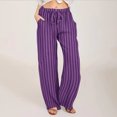 thumbnail image 1 of WILLBEST Pantalones Casuales elegantes para Mujer, Tallas Grandes, Holgados, de Lino a Rayas, Largos, para Comodidad y Moda Diaria. Chica, 1 of 2