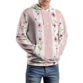 thumbnail image 5 of Pink Floral Stripes Pattern_1 Men's Women New Sweatshirt Hoodie Men's Plus Size Sweatshirt Hooded Sweatshirt 3d Printed Street Men's Cloth, 5 of 6