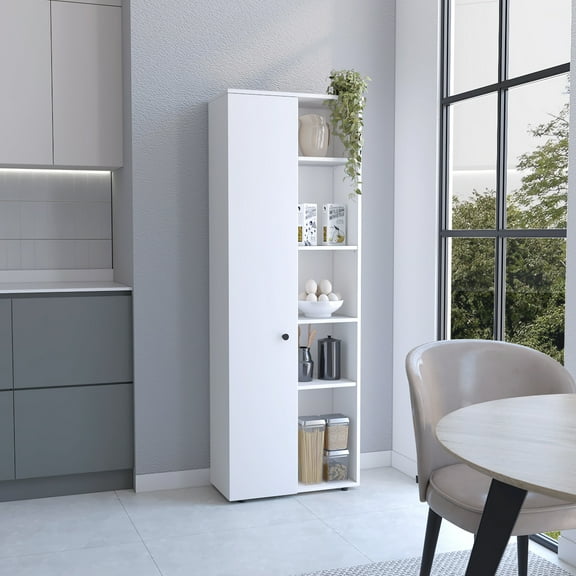 Freestanding Kitchen Cabinet - 23.41 In. Width, Made From Engineered Wood Pantry For 67.36 Height, 1-2 Spaces Storage