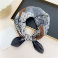 thumbnail image 2 of WREESH Womens Elegant Hair Scarf Fashion Small Silk Scarf Headbands Hairbands Printed Scarf Decorative Neck Scarf Wine, 2 of 2