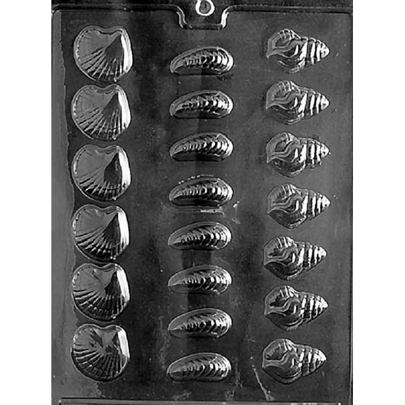 Grandmama's Goodies N014 B/S Shell Chocolate Candy Soap Mold with Exclusive Molding Instructions