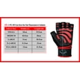 thumbnail image 4 of Weight Lifting Gloves Cowhide Leather Fingerless Padded Long Wrist Support Gym Exercise Powerlifting Gloves Unisex Design Red-XL, 4 of 9