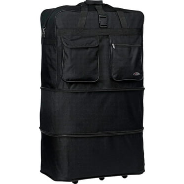 36" Rolling Wheeled Duffle Bag Spinner Suitcase Luggage Expandable (36 Inch, Black)