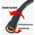 thumbnail image 3 of Hybrid Garden Hose 5/8 IN. x 25 FT, Heavy Duty, Lightweight, Flexible with Rotatable Grip Handle and Solid Brass Fittings, Gray+Orange, 3 of 5