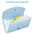 thumbnail image 3 of 13 Pocket Receipt Folder/ Accordion File Organizer/ Plastic Check Bill File Folder/Expanding File Folder/ Expanding Coupon Organizer with Labels/ Document Organizer Folder (Light Blue), 3 of 7