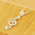 thumbnail image 3 of Fashion Diamond Music Note Necklaces for Women Men Charm Treble G Music Note Silver Plated Charm Necklace Jewelry Birthday Gift, 3 of 7