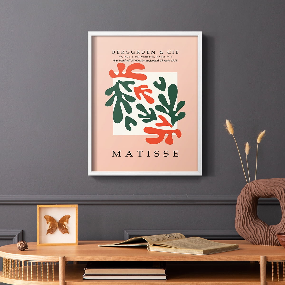 Matisse CDLXIX in White Solid Wood Framed Print No Nail Hanging