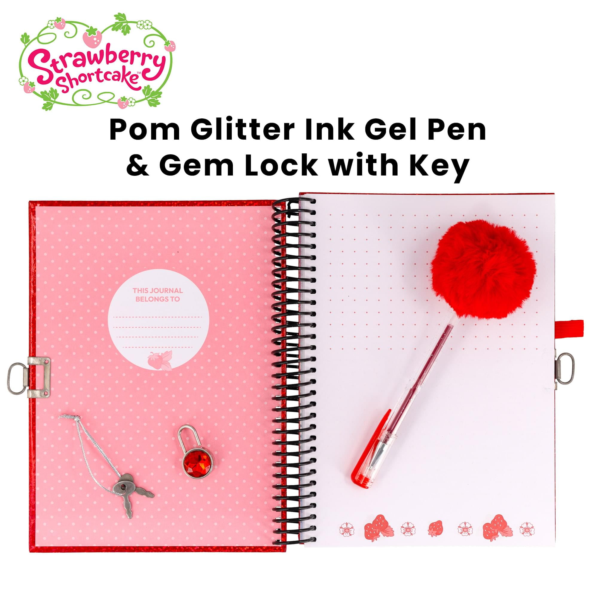 Strawberry Shortcake Spiral Notebook With Lock, Pen and
