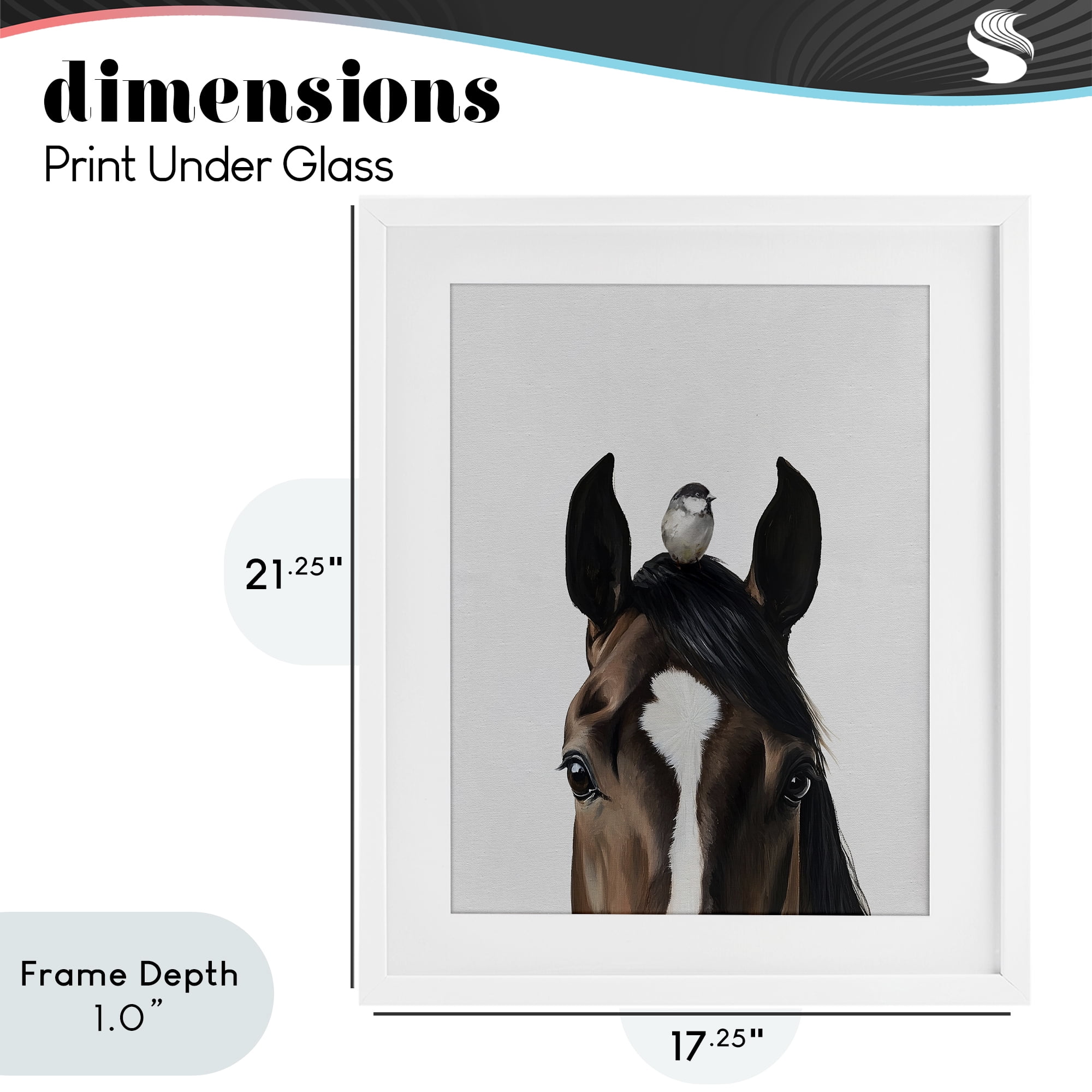 Stupell Industries Quiet Companion Horse & Bird White Framed Print Under Glass, design by Svetlana Aleynikova