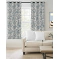 thumbnail image 2 of Farmhouse Flower Blackout Curtains 45 Inches Long for Bedroom, Botanical Vintage Light Blue Leaf Thermal Insulated Room Darkening Black Out Window Curtain Panels Grommet Drapes for Living Room, 2 of 8