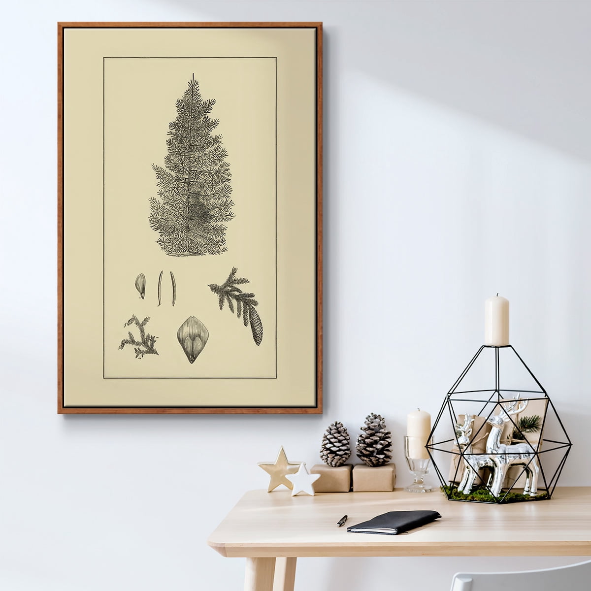 Arbor Study I - Framed Gallery Wrapped Holiday Canvas - 25 x 37 - Rosewood Frame