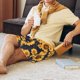 thumbnail image 5 of Balery Navy Blue Plaid Sunflower Pantalones cortos de pijama de punto de algodón para hombre con cinturilla y bolsillos-X-Large, 5 of 6