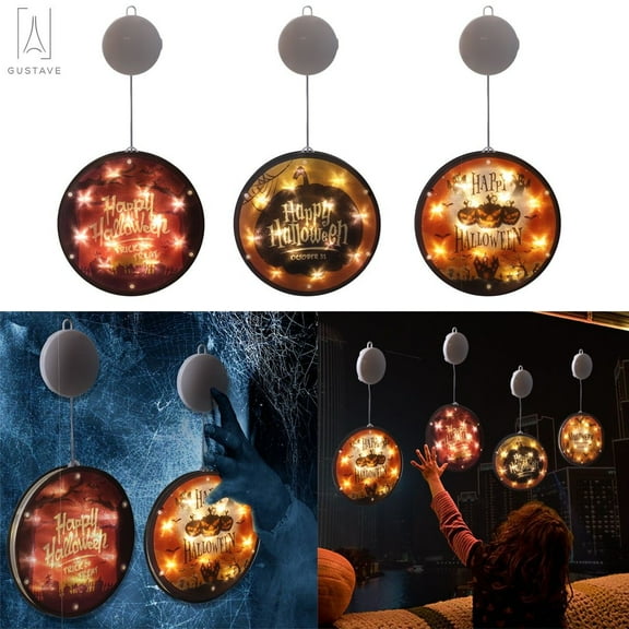 Gustave Halloween Hanging LED Light, Colorful Flashing Hanging Lamp Horror Funny Outdoor Hanging String Light Halloween Party Ornaments Props "Happy Halloween"