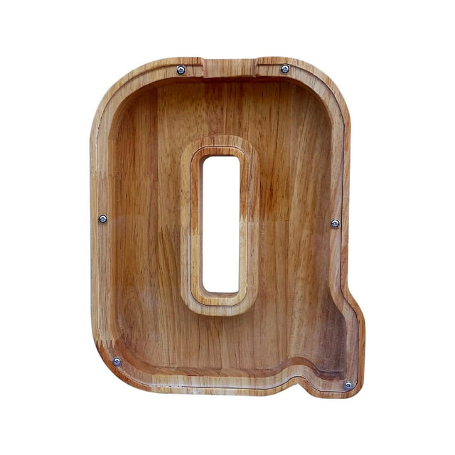 Wooden English Letter Savings Can Transparent Glass Savings Can