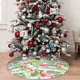 thumbnail image 5 of Yiaed Tropical Flamingo Print Christmas Tree Skirt , Tree SkirtsTree Mat for Christmas Winter Holiday Indoor Decorations-30", 5 of 7