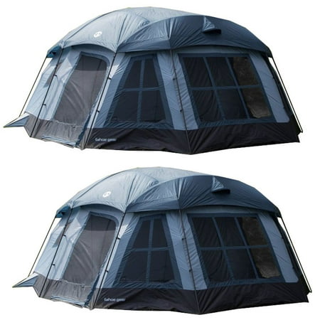 Tahoe Gear Ozark 16-Person 3-Season Large Family Cabin Tent, Blue (2