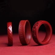 Elegant Cinnabars FengShui Rings for Men and Women Luck Wealth Amulet to Enhances Mood and Attract Prosperity