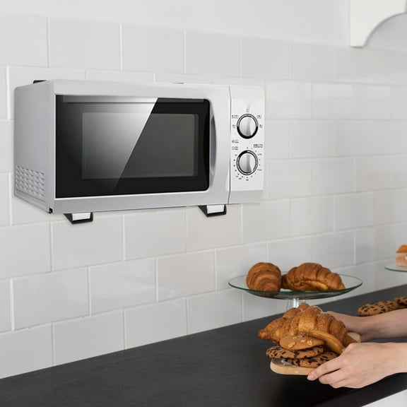 KAKOWELY Kitchen Appliance Rack Microwave Stand Black 1 Pair