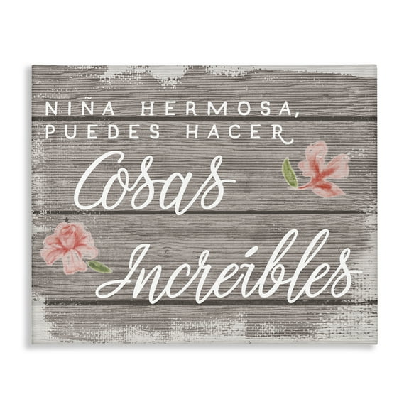 Stupell Industries Niña Hacer Cosas Increíbles Inspirational Quotes & Sayings Painting Wrapped Canvas Art Print Wall Art, 20 x 16