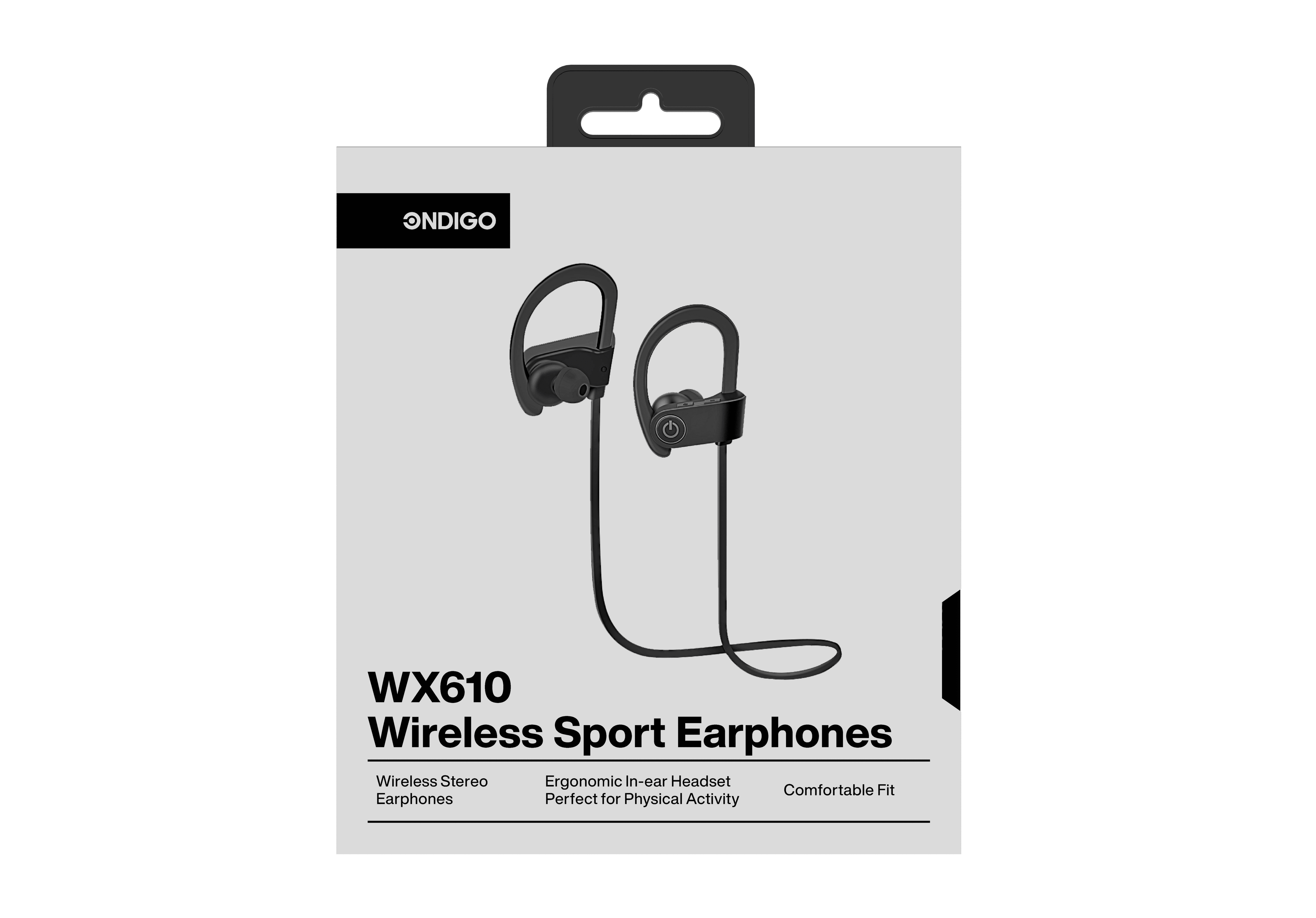 Ondigo WX610 Bluetooth Sport Earbuds - Black & Silver - New
