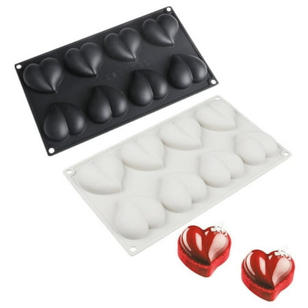 

8 Cavities Chocolate Moulds-DIY Geometric Heart Mould-Mini Wax Melt Moulds-Easter Silicone Moulds For Cake Baking Candy Jelly Pudding Muffin Fondant