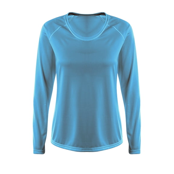 A4 NW3396 Womens SureColor Long Sleeve Cationic Tee - Lt Blue - L