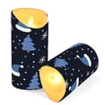 thumbnail image 3 of 2 PCS Tilted Flameless Candles Flickering LED Lights Battery Operated Candles with Remote Timers for Holiday Decor Snowy Pine Trees and Santa Hats, 3 of 8