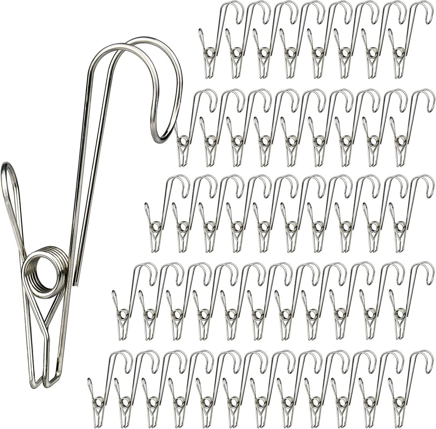 Tianlu Clothes Hooks 50 Clothes Pegs Metal Clothes Pegs with Hooks Food