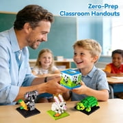 Fun Little Toys 12 Pack Mini Animal Building Blocks, Individually Boxed No Duplicate Zoo Brick Toys, Perfect Party Favors Classroom Prizes Goodie Bag Birthday Gifts for Kids Ages 6-12
